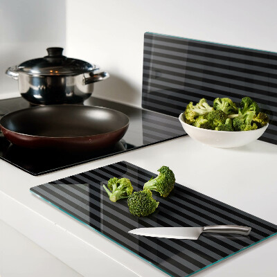 Glass kitchen board Vertical stripes in shades of gray
