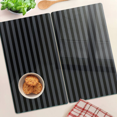 Glass kitchen board Vertical stripes in shades of gray