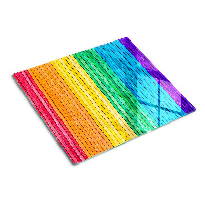 Glass chopping board Rainbow colored stripes