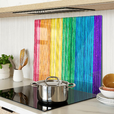 Glass chopping board Rainbow colored stripes