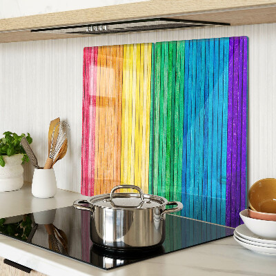 Glass chopping board Rainbow colored stripes
