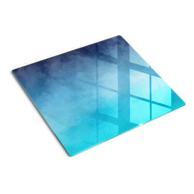 Glass chopping board Transparent fog in shades of blue