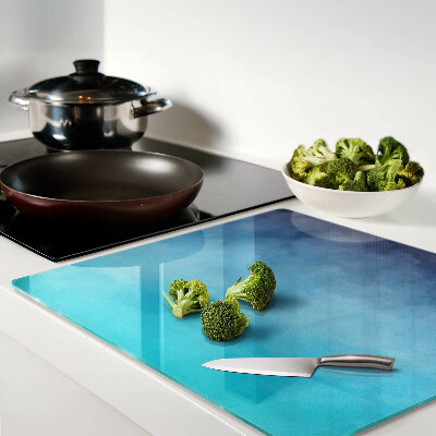 Glass chopping board Transparent fog in shades of blue