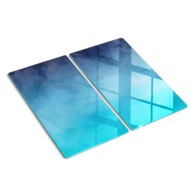 Glass chopping board Transparent fog in shades of blue