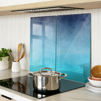 Glass chopping board Transparent fog in shades of blue