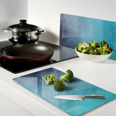Glass chopping board Transparent fog in shades of blue