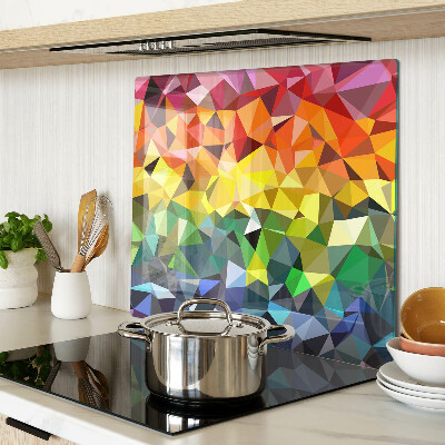 Glass kitchen board Colorful triangle mosaic