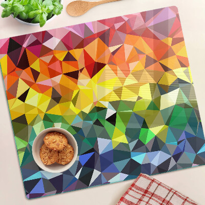 Glass kitchen board Colorful triangle mosaic