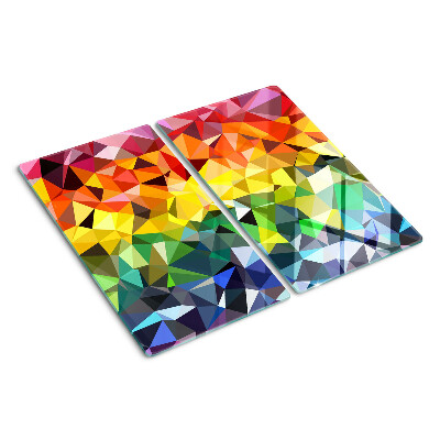 Glass kitchen board Colorful triangle mosaic