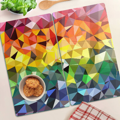 Glass kitchen board Colorful triangle mosaic