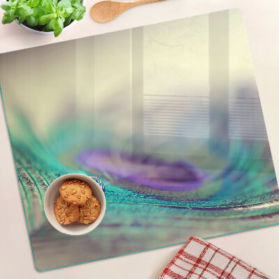 Glass kitchen board A drop on a leaf