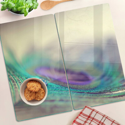 Glass kitchen board A drop on a leaf