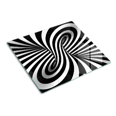 Glass chopping board Black and white spiral pattern