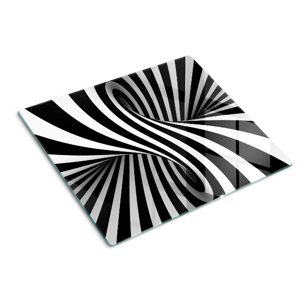 Glass kitchen board Black and white spiral pattern