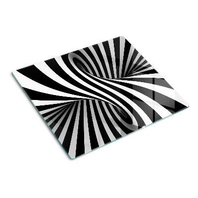 Glass kitchen board Black and white spiral pattern