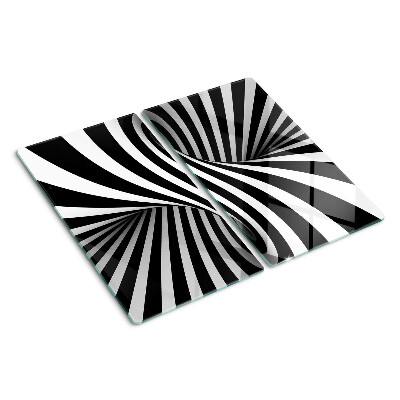 Glass kitchen board Black and white spiral pattern