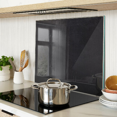 Glass kitchen board Black marble texture