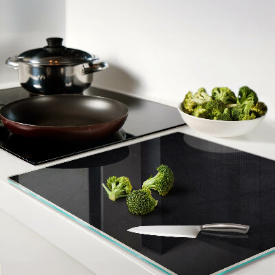 Glass kitchen board Black marble texture