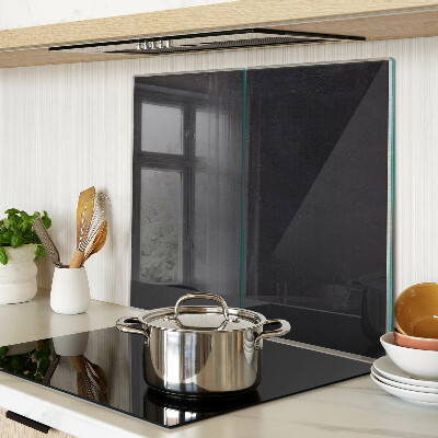Glass kitchen board Black marble texture