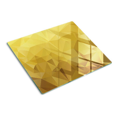 Glass kitchen board Geometry in shades of gold