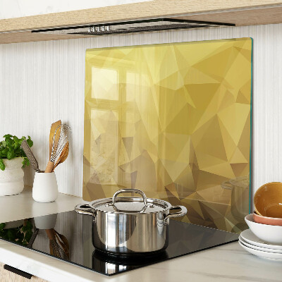 Glass kitchen board Geometry in shades of gold
