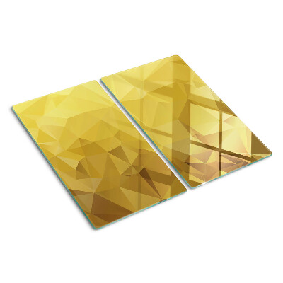 Glass kitchen board Geometry in shades of gold