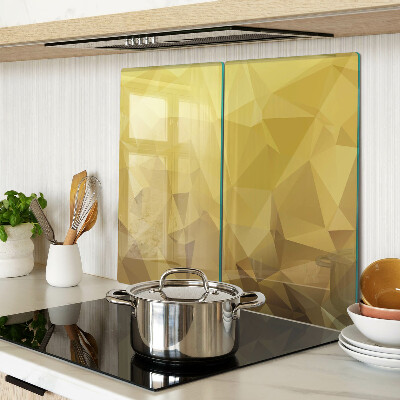 Glass kitchen board Geometry in shades of gold