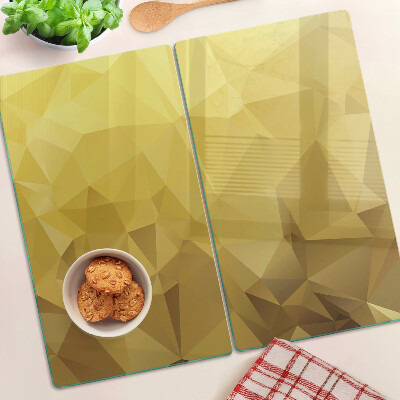 Glass kitchen board Geometry in shades of gold