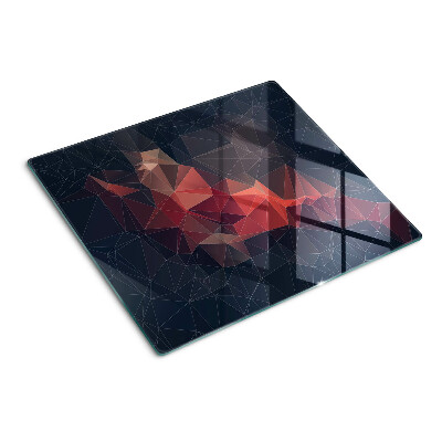 Glass kitchen board Abstract geometry in shades of red