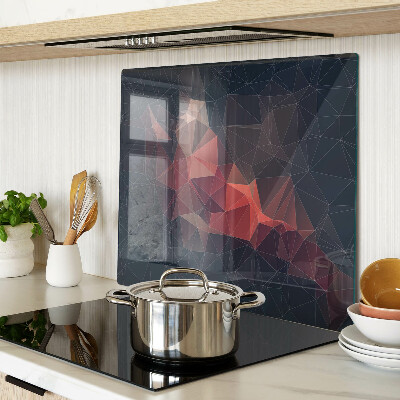 Glass kitchen board Abstract geometry in shades of red