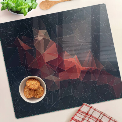 Glass kitchen board Abstract geometry in shades of red