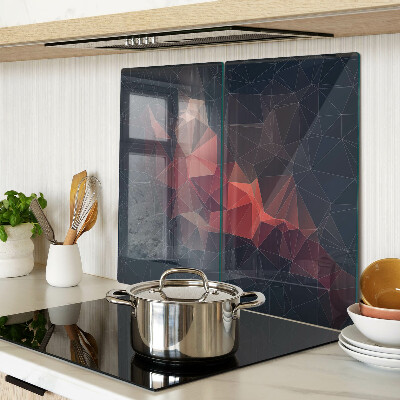 Glass kitchen board Abstract geometry in shades of red
