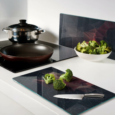 Glass kitchen board Abstract geometry in shades of red