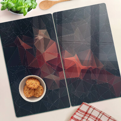 Glass kitchen board Abstract geometry in shades of red