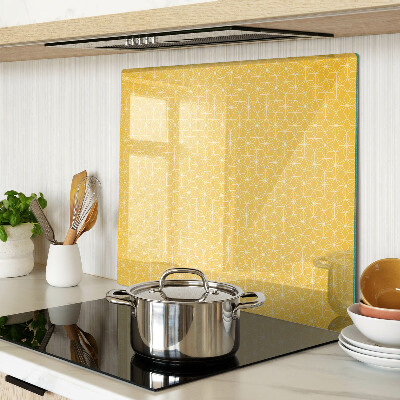 Glass kitchen board Flower of life on a yellow background