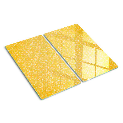 Glass kitchen board Flower of life on a yellow background