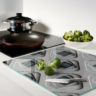 Glass kitchen board Geometric patterns in shades of gray