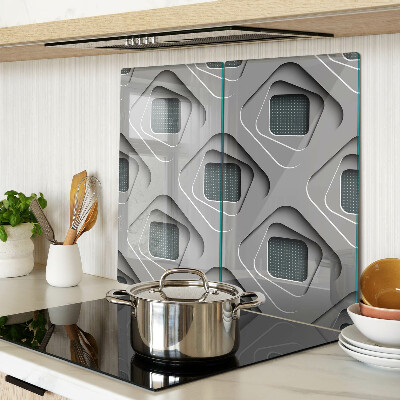 Glass kitchen board Geometric patterns in shades of gray