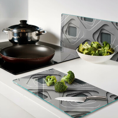 Glass kitchen board Geometric patterns in shades of gray