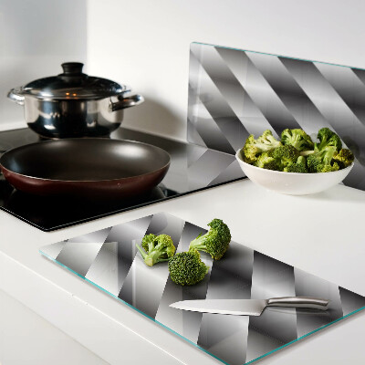 Glass chopping board Geometric patterns in shades of gray