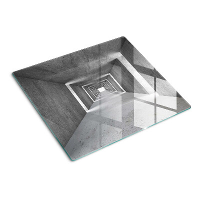 Glass chopping board Architectural tunnel in shades of gray