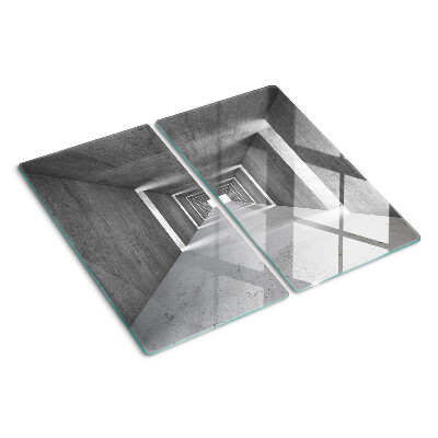 Glass chopping board Architectural tunnel in shades of gray