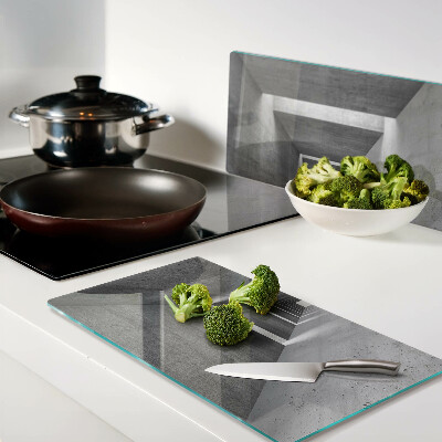 Glass chopping board Architectural tunnel in shades of gray
