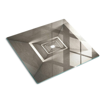 Glass kitchen board Geometric interior with depth effect