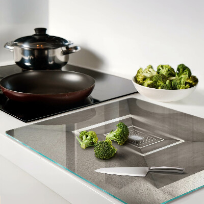 Glass kitchen board Geometric interior with depth effect