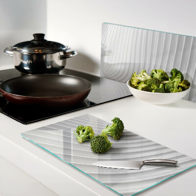 Glass chopping board Waves and lines in shades of gray