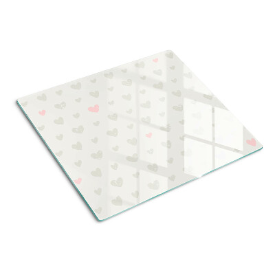 Glass chopping board Hearts in different colors