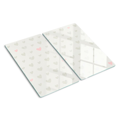 Glass chopping board Hearts in different colors