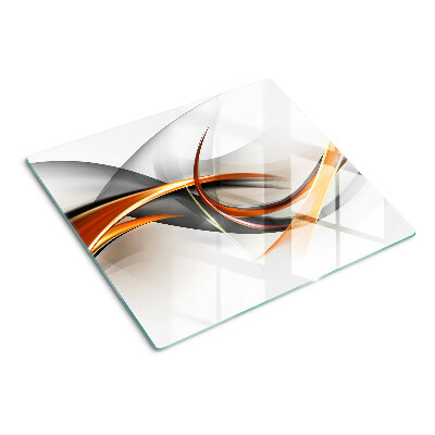 Glass kitchen board Abstract waves in shades of gold