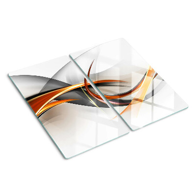 Glass kitchen board Abstract waves in shades of gold